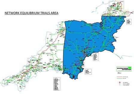Network Equilibrium Trial area across Somerset and Devon.