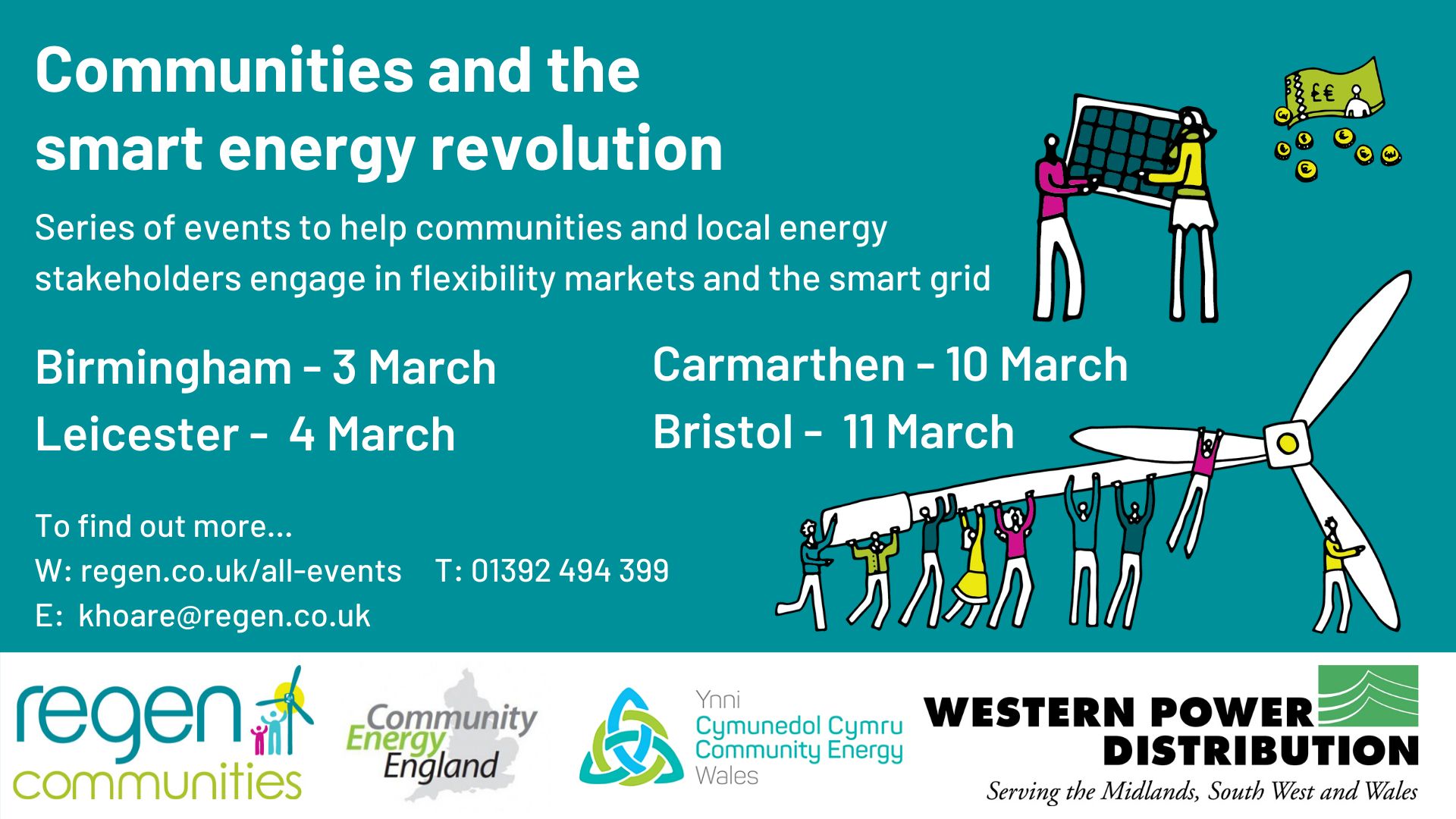 Regen and WPD community energy event poster